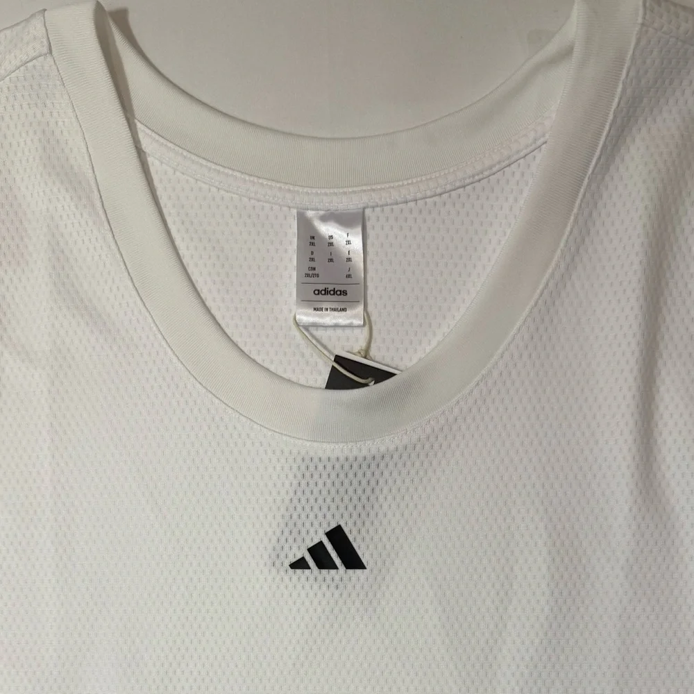 Adidas Basketball Tank Mens 2XL White Mesh Jersey Sleeveless Training NWT